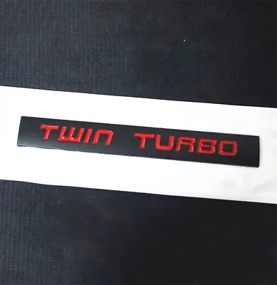 1x Matte Black TWIN TURBO Red Metal Decal Sticker Badge Emblem Racing V6 Vehicle • $9.98
