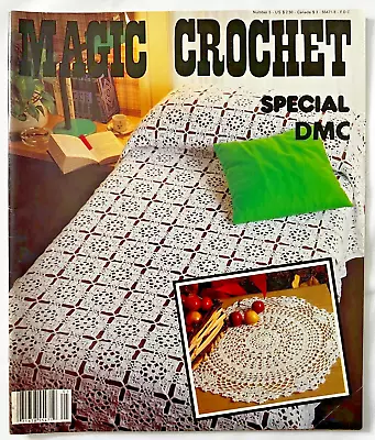 Magic Crochet Patterns Magazine 5 Special DMC Doilies Bedspreads Coasters Edging • $18.91