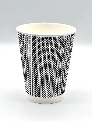 £119.98 • Buy 12oz / 360ml Disposable Coffee Cups With Lids Leak Proof Ripple Cups Chex Design
