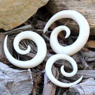 £8.49 • Buy Organic White Buffalo Bone Spiral Taper Ear Stretcher