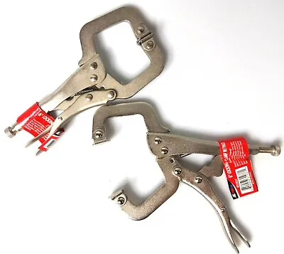 2pc 6  Locking Grip Vise C-Clamp - Welding Sheet Metal Plier Tool Set New 48 • $14.49