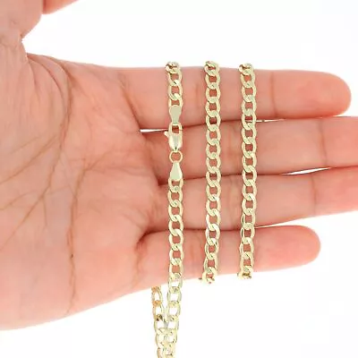 14K Yellow Gold 2mm-7.5mm Curb Cuban Chain Link Pendant Necklace Bracelet 7 -30  • $199