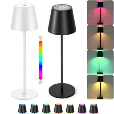 Cordless Desk Lamp Rechargeable Table Lamp RGB LED Touch Dimmable Night Light • $29.99