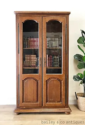 $585 • Buy Vintage French Bookcase Oak Veneer Display Cabinet - TT074
