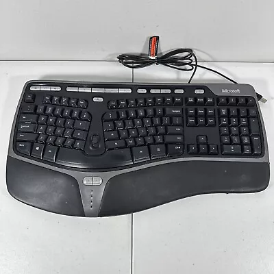 Microsoft Natural Ergonomic USB Wired Keyboard 4000 V1.0 Black KU-0462 Tested • $44.99