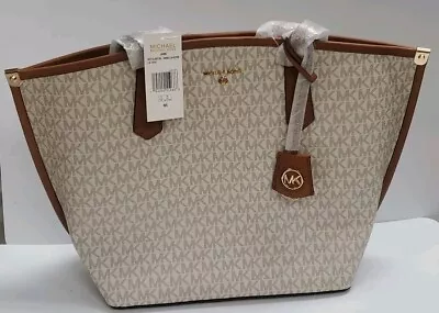 Michael Kors Women's Signature Jane Large Tote Handbag Beige NEW • $139.99