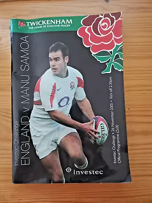 England V Manu Samoa Match Programme / 26 Nov 2005 / Investec Challenge • $1.23