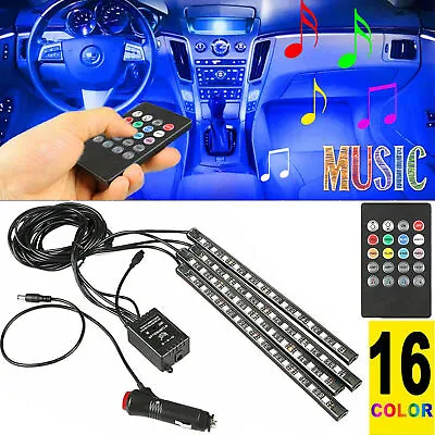 Car RGB 48 LED Light Strip Interior Atmosphere Neon Lamp Remote Control For Cars • $9.99
