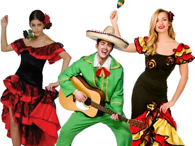 Adults Mens Ladies Latin Rumba Costume Spanish Mexican Dancer Fancy Dress Outfit • £22.49