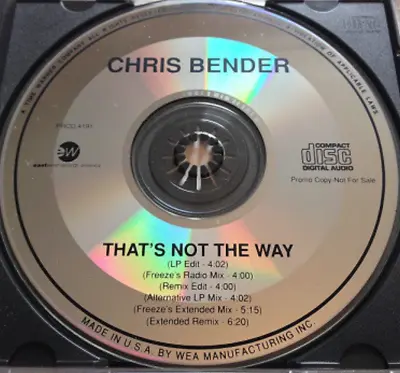 Chris Bender THAT'S NOT THE WAY Mixes 1991 US Promo CD PR-4191 MEGA RARE • £74.99