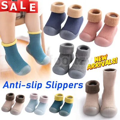 £5.79 • Buy Baby Anti-slip Slippers Kids Toddler Winter Booties Girl Boys Cotton Socks Shoes