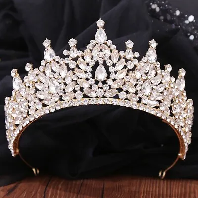 Vintage Baroque Tiara Queen Crown For Women Wedding Tiara For Bridal Gift • $34.99