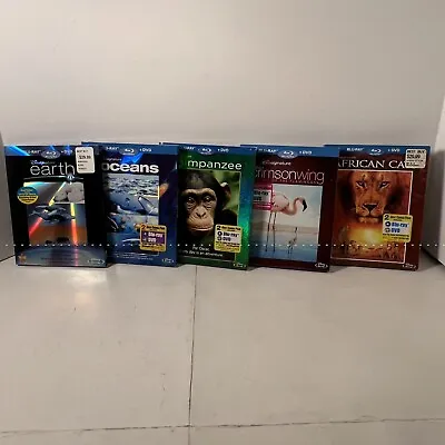Disneynature Blu-ray Lot Of 5 Earth Oceans Chimpanzee Wings Cats Excellent • $31.49