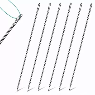 6 Pieces 12 Inch Upholstery Needle Long Straight Hand Needle Stainless Steel ... • $19.96