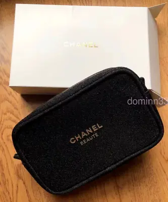 Chanel Toiletry Cosmetic Makeup Travel Pouch Clutch Bag Sequins Not Retail Item • $49.99
