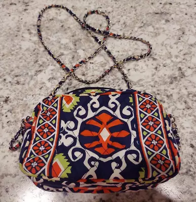 Vera Bradley Small Chained Handbag Blue/Orange/Green/White Pattern • $19.99