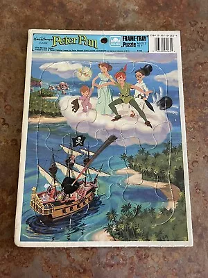 Vintage Peter Pan Walt Disney Golden Frame Tray Puzzle • $20