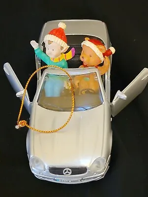 Vtg ~Maisto ~2000~Classic Christmas Ornament ~Elf & Teddy Bear In Mercedes Benz • $12.99