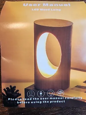 LONRISWAY Small LED Wood Table Lamp Bedroom Bedside Night Light  FREE SHIP! • $12.95