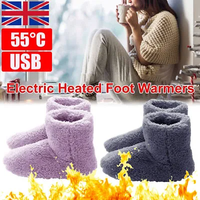£7.89 • Buy Winter Warmer Foot Shoe Plush USB Warm Electric Slipper Feet Heated Washable UK