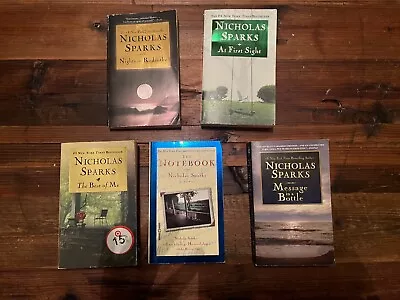 Lot 5 Nicholas Sparks Books: Message In A Bottle At First Sight Notebook) • $22.50