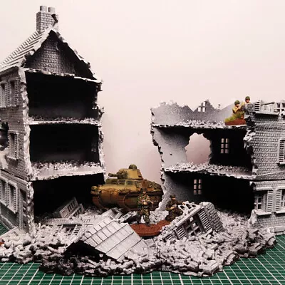 Wargaming Terrain Large Destroyed House Bolt Action Flames Of War Battlegroup • £32.49