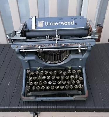 Vintage Underwood Model No 5 Desktop Typewriter - In Grey For Spares Or Repairs • £25