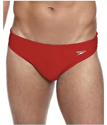 New - Mens Speedo Swimwear Solar 1  Swim Brief -  Red Swimsuit -  Size 34 • $28.95