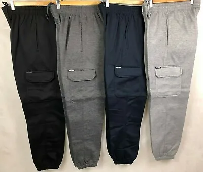 Cargo Pocket Fleece Track Pant Tracksuit Pant Joggers Work Pants W/Elastic Hem • $17.95