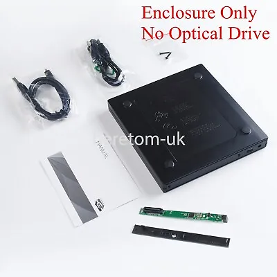 £10.38 • Buy USB For 12.7mm PATA IDE Laptop DVD  External Case Enclosure Blu-ray Drive Burner