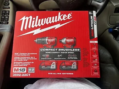 Milwaukee 2892-22CT M18 18V Compact Brushless 2-Tool Combo Kit - Red • $210