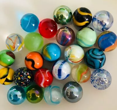 25 X MIXED 16MM Glass Marbles-Traditional Children's Game/Party Bags • £3.25