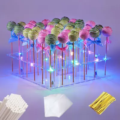 ANMEISH Acrylic Cake Pop Display Stand Clear Lollipop Holder With... • £21.29
