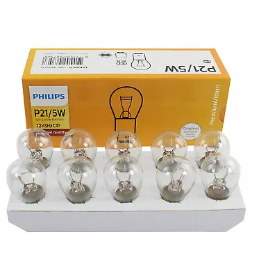 Genuine PHILIPS Premium Vision Stop/Tail Globe Bayonet P21/5W 12V - 10 Pack  • $28.95