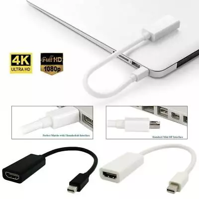 Mini DisplayPort Thunderbolt To HDMI Adapter For Microsoft Surface Pro BLK WHT • $2.34