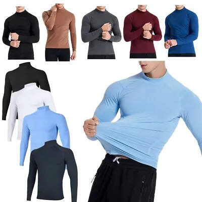 Men's Thermal Underwear Long Sleeve Base Top Layer Shirts Turtleneck Undershirt • $15.97