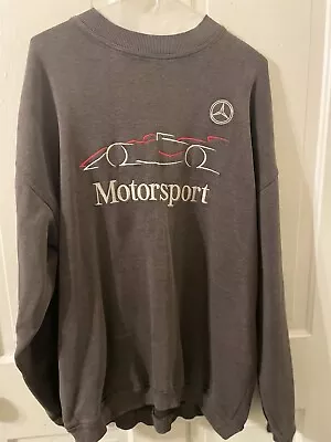 Vtg Mercedes Benz Collection Motorsport Logo Sweatshirt Leather Tag Distressed • $29
