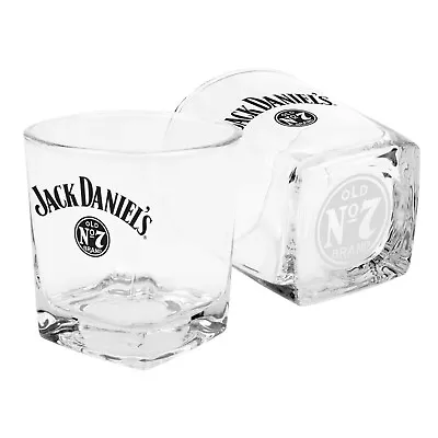 Jack Daniels Old No.7 Set 2 Spirit Glasses Base Print Bar Man Cave Fathers Gift • $34.95