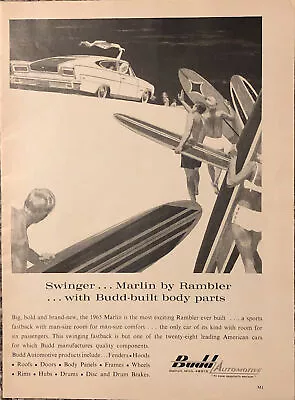 PRINT AD 1965 Budd Automotive Auto Car Body Parts Detroit MI Marlin Rambler VTG • $17.77