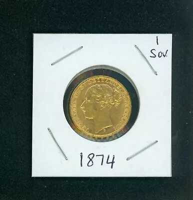 1874 SYDNEY GOLD SOVEREIGN Queen VICTORIA & ST. GEORGE Great Britain UK ENGLAND • $795