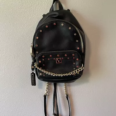 Victoria's Secret Small Black Backpack. Studded And Adorable. 9 X 5 X 7. • $22.50