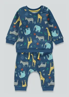 Baby Outfit Safari Animals Boys Girls 2pc Set Tiny Baby Newborn 0-3 3-6 6-9month • £11