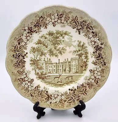 J & G Meakin Romantic England Penshurst Place 14 Bread Plates 6.75  Green Vtg • $10