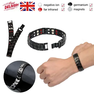 Strong Magnetic Bracelet Titanium Therapy Bracelets For Men Arthritis Relief • £7.65