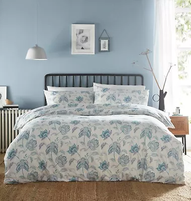 Jacobean Paisley Floral Print Duvet Set Teal. Single Double King Or Super King • £11.95