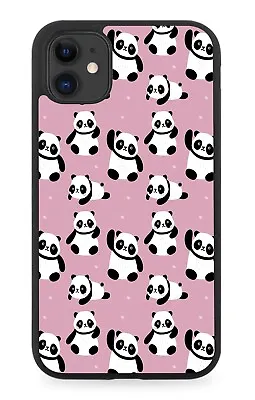 Panda Bear Pattern Rubber Phone Case Bears Pandas Waving Funny Wallpaper AQ41 • £15.90