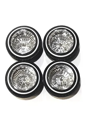 1/24 -1/25 Scale Lowrider Dayton  Chrome Deep Wire Rims & Tires • $21.50