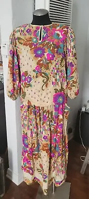 Vintage 80s Diane Freis Silk Flower Large Colorful Floral Fiesta 2 Piece RARE • $69.99