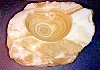 HUGE Marble Onyx 13lb Cigar Pipe Ashtray Art Carved Natural Stone Vide Poche Vtg • $50
