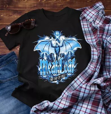 Meatloaf Classic Bat Out Of Hell Black All Size Gift Fans Shirt NG854 • $14.99